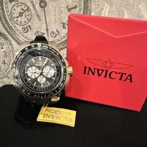 Men’s Invicta Aviator Skyshock  🔥 Chronograph 50mm Black Silicone Band 33029